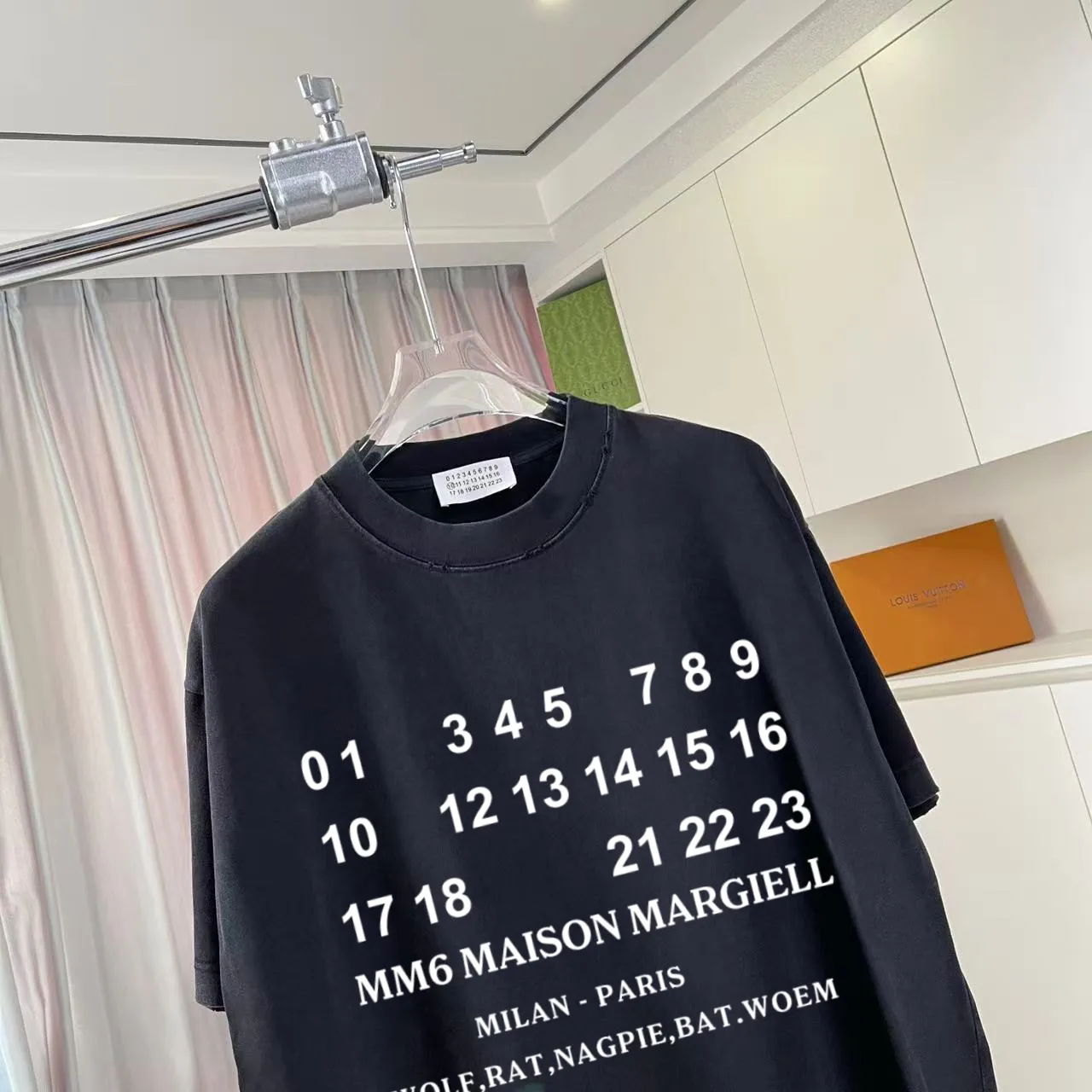 MM 6 2025 New Arrival logo 320g t Same Style Size：S M L XL XXL ：Black Gray Black Red